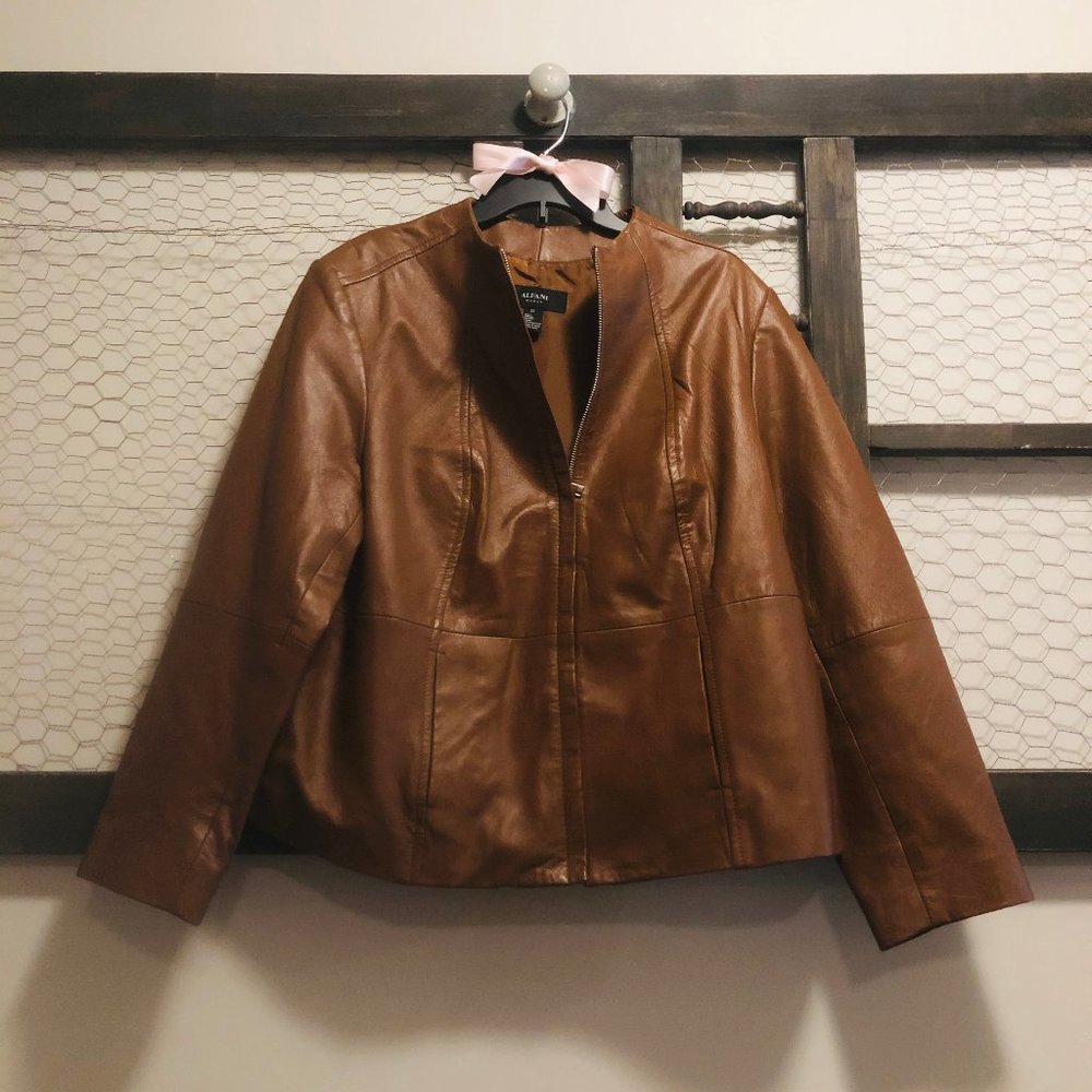 Alfani Motto Faux Leather Jacket